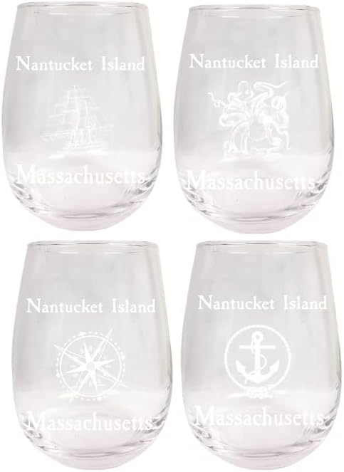 Nantucket Island Acrylic Stemless Wine Glass