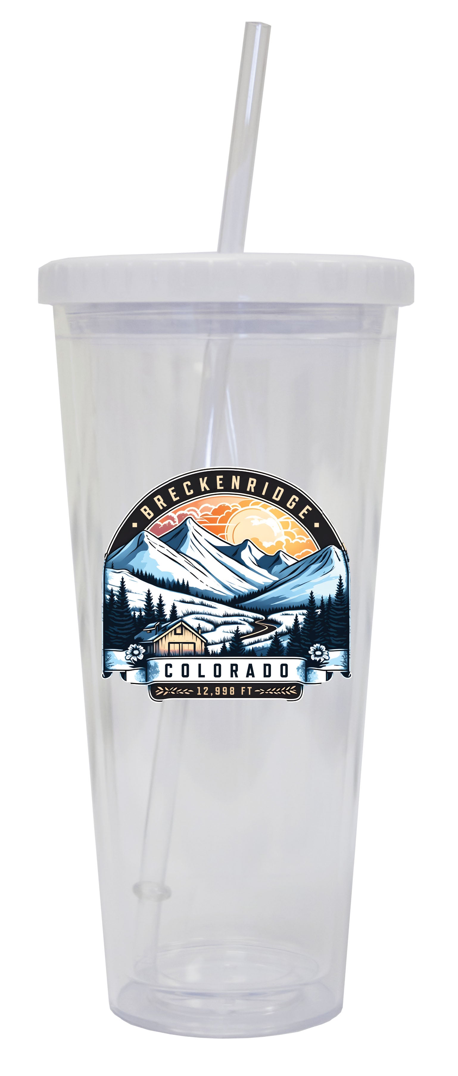 Copper Mountain A Souvenir 24Oz Tumbler With Lid And Straw