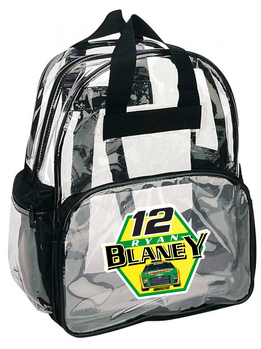 R and R Imports 12 Ryan Blaney Officially Licensed Clear Backpack