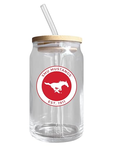 Southern Methodist University NCAA 12 oz can-shaped glass, featuring a refined design ideal for showcasing team pride and enjoying beverages on game days, mother's day gift, father's day gift, alumni gift, graduation gift, admission gift.