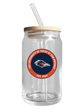 Load image into Gallery viewer, UTSA Road Runners NCAA 12 oz can-shaped glass, featuring a refined design ideal for showcasing team pride and enjoying beverages on game days, mother&#39;s day gift, father&#39;s day gift, alumni gift, graduation gift, admission gift.
