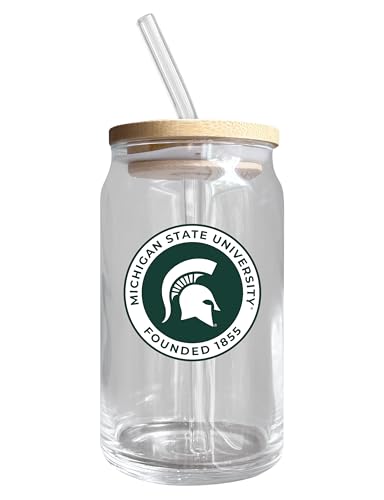 Michigan State Spartans NCAA 12 oz can-shaped glass, featuring a refined design ideal for showcasing team pride and enjoying beverages on game days, mother's day gift, father's day gift, alumni gift, graduation gift, admission gift.