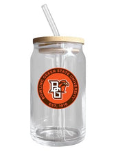 Load image into Gallery viewer, Bowling Green Falcons NCAA 12 oz can-shaped glass, featuring a refined design ideal for showcasing team pride and enjoying beverages on game days, mother&#39;s day gift, father&#39;s day gift, alumni gift, graduation gift, admission gift.
