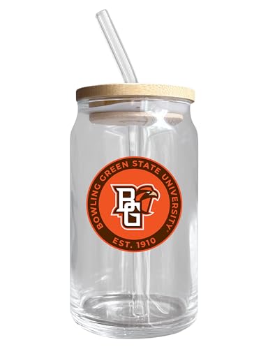 Bowling Green Falcons NCAA 12 oz can-shaped glass, featuring a refined design ideal for showcasing team pride and enjoying beverages on game days, mother's day gift, father's day gift, alumni gift, graduation gift, admission gift.