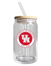 Load image into Gallery viewer, Houston Cougars NCAA 12 oz can-shaped glass, featuring a refined design ideal for showcasing team pride and enjoying beverages on game days, mother&#39;s day gift, father&#39;s day gift, alumni gift, graduation gift, admission gift.
