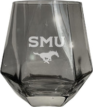 Load image into Gallery viewer, Southern Methodist University Tigers Etched Diamond Cut 10 oz Stemless Wine Glass - NCAA Licensed
