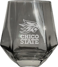 Load image into Gallery viewer, California State University, Chico Tigers Etched Diamond Cut 10 oz Stemless Wine Glass - NCAA Licensed
