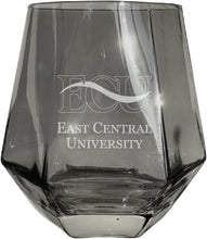 Load image into Gallery viewer, East Central University Tigers Tigers Etched Diamond Cut 10 oz Stemless Wine Glass - NCAA Licensed
