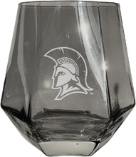 Load image into Gallery viewer, North Carolina Greensboro Spartans Tigers Etched Diamond Cut 10 oz Stemless Wine Glass - NCAA Licensed
