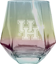 Load image into Gallery viewer, University of Houston Tigers Etched Diamond Cut 10 oz Stemless Wine Glass - NCAA Licensed
