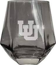 Load image into Gallery viewer, Utah Utes Tigers Etched Diamond Cut 10 oz Stemless Wine Glass - NCAA Licensed
