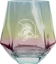 Load image into Gallery viewer, North Carolina Greensboro Spartans Tigers Etched Diamond Cut 10 oz Stemless Wine Glass - NCAA Licensed
