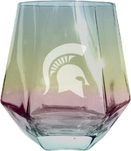 Load image into Gallery viewer, Michigan State Spartans Tigers Etched Diamond Cut 10 oz Stemless Wine Glass - NCAA Licensed
