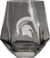 Load image into Gallery viewer, Michigan State Spartans Tigers Etched Diamond Cut 10 oz Stemless Wine Glass - NCAA Licensed
