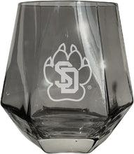 Load image into Gallery viewer, South Dakota Coyotes Tigers Etched Diamond Cut 10 oz Stemless Wine Glass - NCAA Licensed
