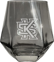 Load image into Gallery viewer, Kennesaw State University Tigers Etched Diamond Cut 10 oz Stemless Wine Glass - NCAA Licensed
