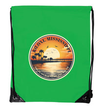 Load image into Gallery viewer, Biloxi Mississippi Design A Souvenir Cinch Bag with Drawstring Backpack
