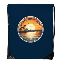 Load image into Gallery viewer, Biloxi Mississippi Design A Souvenir Cinch Bag with Drawstring Backpack
