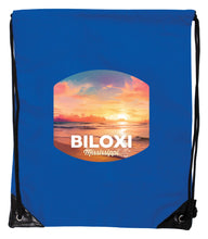 Load image into Gallery viewer, Biloxi Mississippi Design B Souvenir Cinch Bag with Drawstring Backpack
