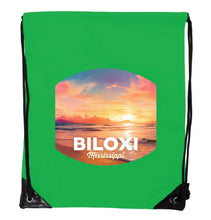 Load image into Gallery viewer, Biloxi Mississippi Design B Souvenir Cinch Bag with Drawstring Backpack
