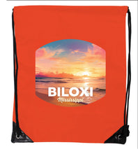 Load image into Gallery viewer, Biloxi Mississippi Design B Souvenir Cinch Bag with Drawstring Backpack
