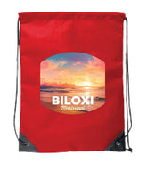 Load image into Gallery viewer, Biloxi Mississippi Design B Souvenir Cinch Bag with Drawstring Backpack
