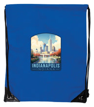 Load image into Gallery viewer, Indianapolis Indiana Design A Souvenir Cinch Bag with Drawstring Backpack Blue Blue
