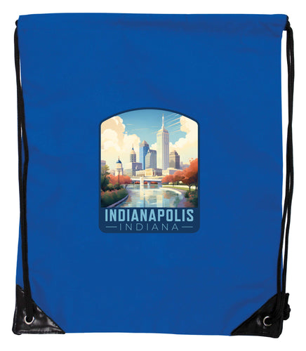 Indianapolis Indiana Design A Souvenir Cinch Bag with Drawstring Backpack Blue Blue