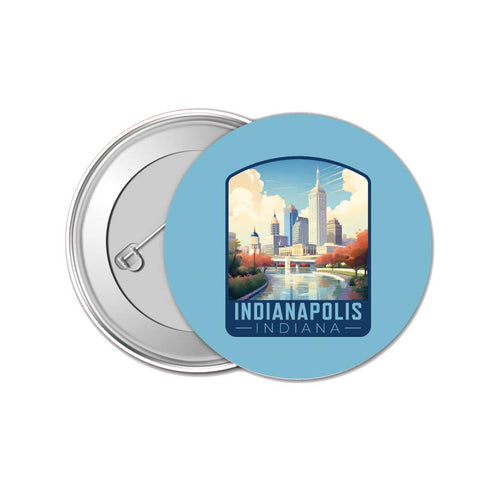 Indianapolis Indiana Design A Souvenir Small 1-Inch Button Pin 4 Pack 