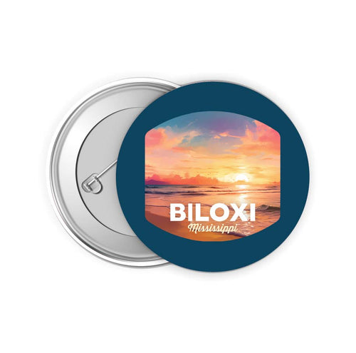 Biloxi Mississippi Design B Souvenir Small 2-Inch Button Pin 4 Pack 