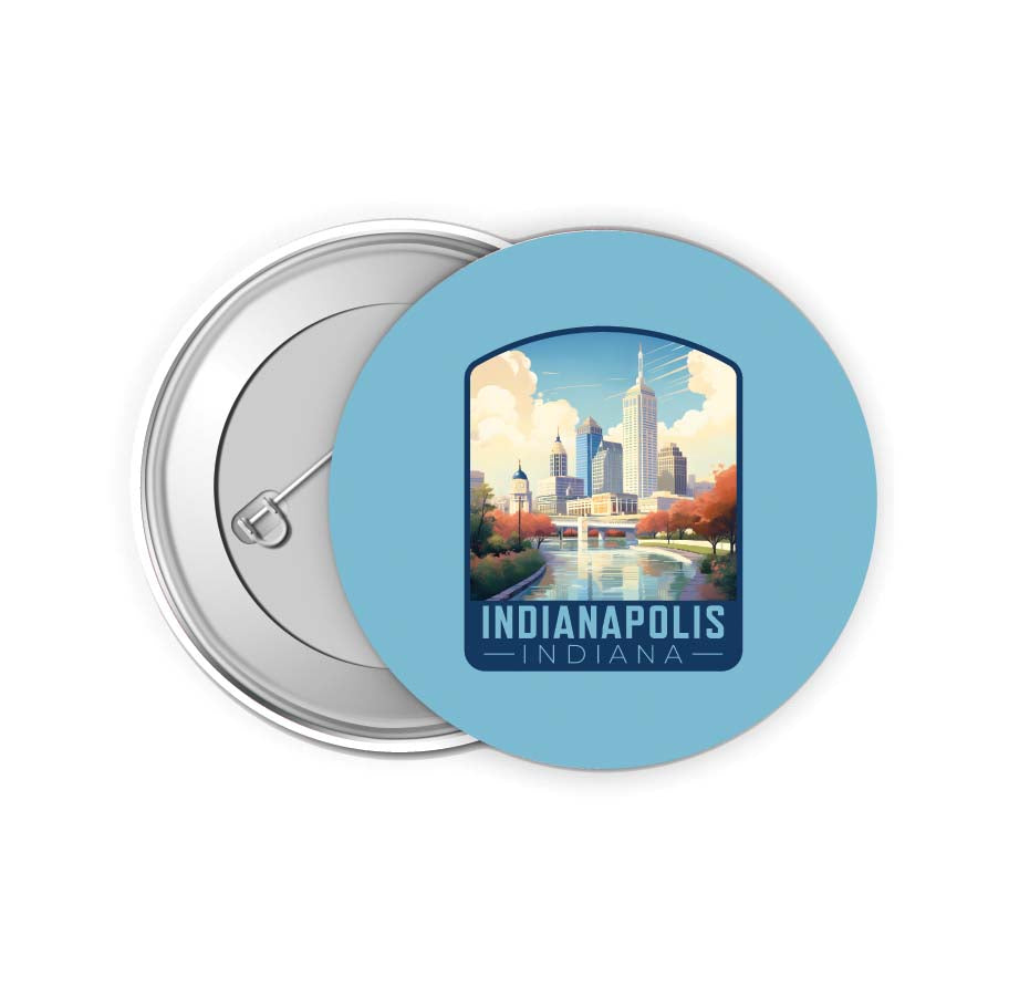 Indianapolis Indiana Design A Souvenir Small 2-Inch Button Pin 4 Pack 