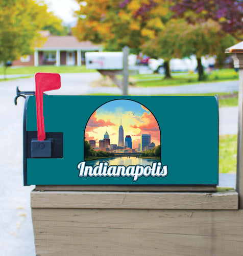 Indianapolis Indiana Design B Souvenir Magnetic Mailbox Cover 