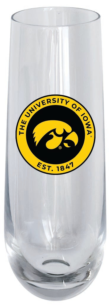 Iowa Hawkeyes 10oz Stemless Flute Officially Licensed Collegiate Product 2-Pack