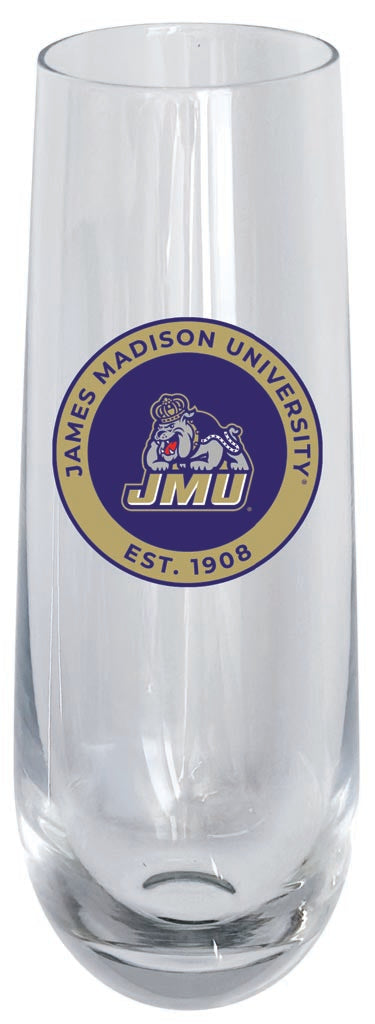 James Madison Dukes 10oz Stemless Flute Officially Licensed Collegiate Product 4-Pack