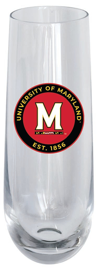 Maryland Terrapins 10oz Stemless Flute Officially Licensed Collegiate Product Single