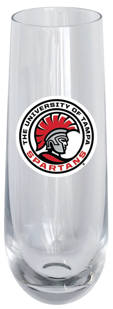 University of Tampa Spartans 10oz Stemless Flute Officially Licensed Collegiate Product Single