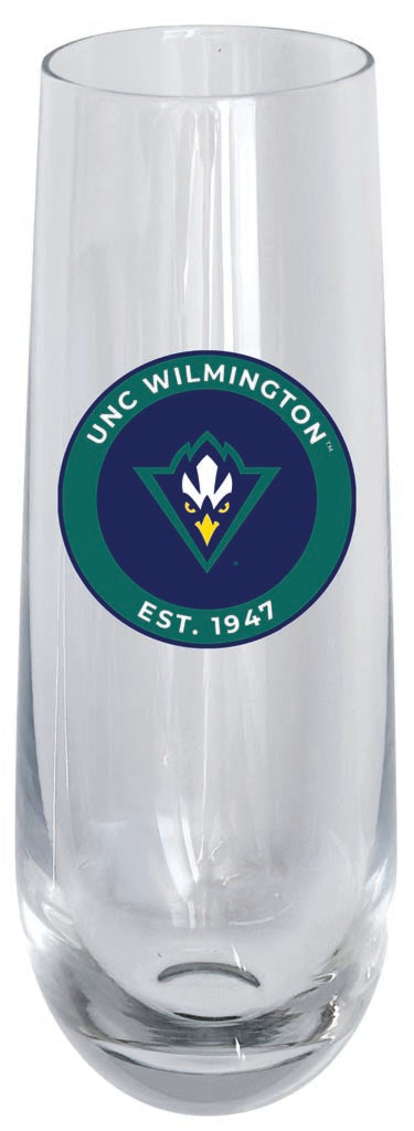 North Carolina Wilmington Seahawks 10oz Stemless Flute Officially Licensed Collegiate Product Single