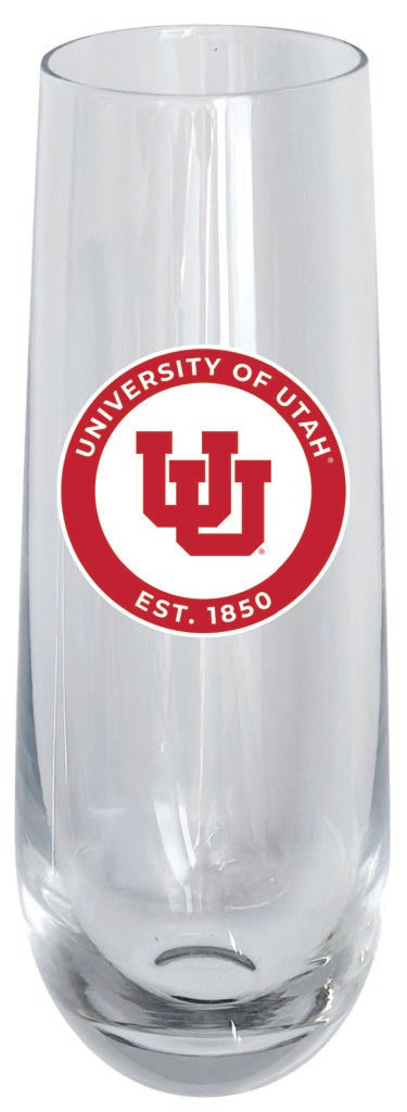 Utah Utes 10oz Stemless Flute Officially Licensed Collegiate Product Single