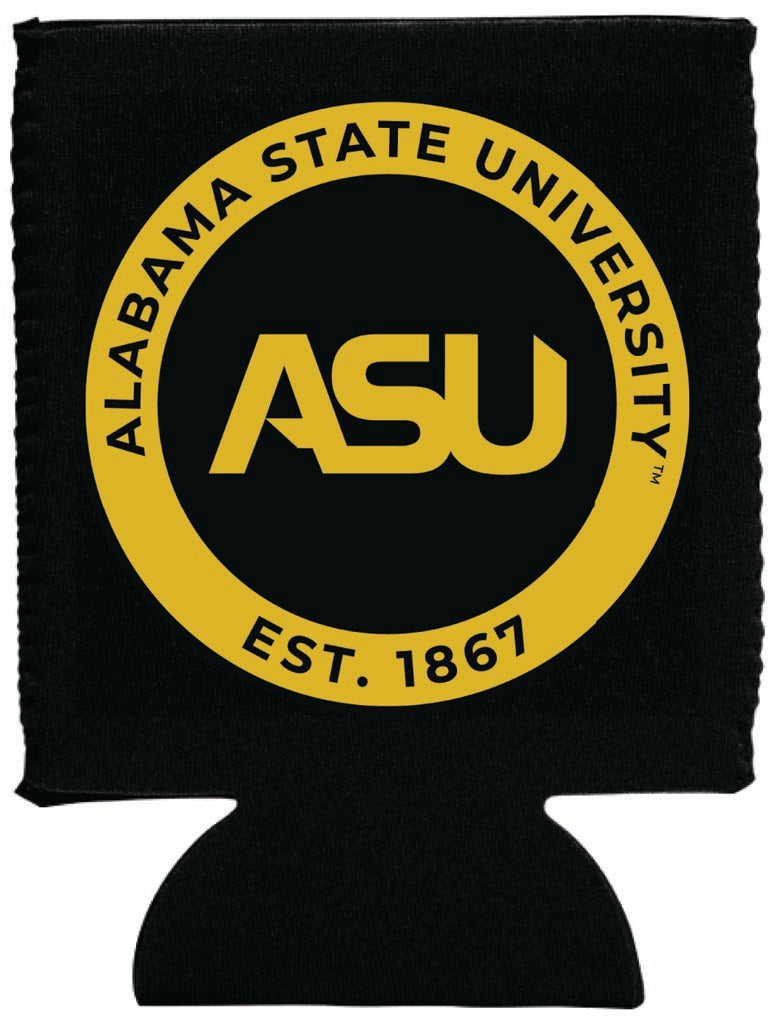 Alabama State University Neoprene Can Hugger Black Officially Licensed Collegiate Product 4-Pack