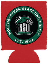 Load image into Gallery viewer, Northeastern State University Riverhawks Neoprene Can Hugger Red Officially Licensed Collegiate Product Single
