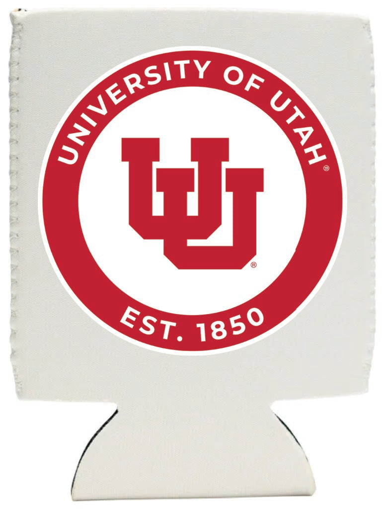 Utah Utes Neoprene Can Hugger White Officially Licensed Collegiate Product 4-Pack