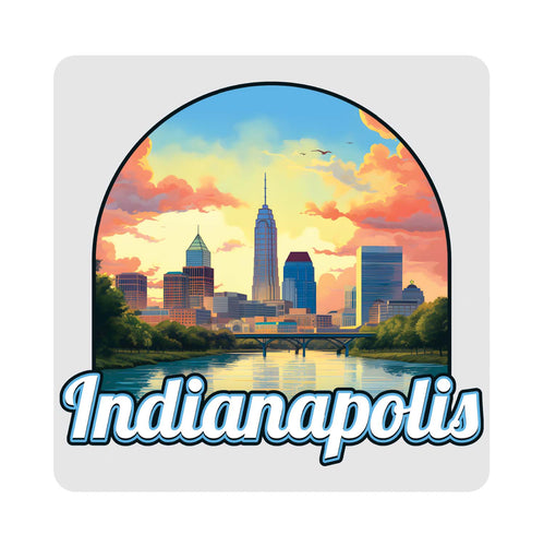 Indianapolis Indiana Design B Souvenir 4x4-Inch Coaster Acrylic 4 Pack 