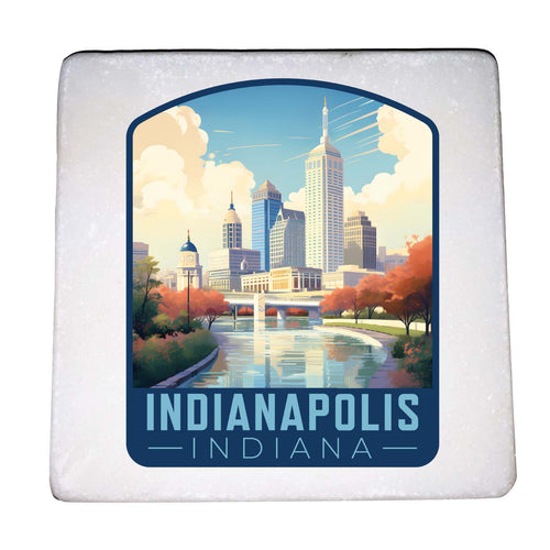 Indianapolis Indiana Design A Souvenir 4x4-Inch Coaster Marble 4 Pack 