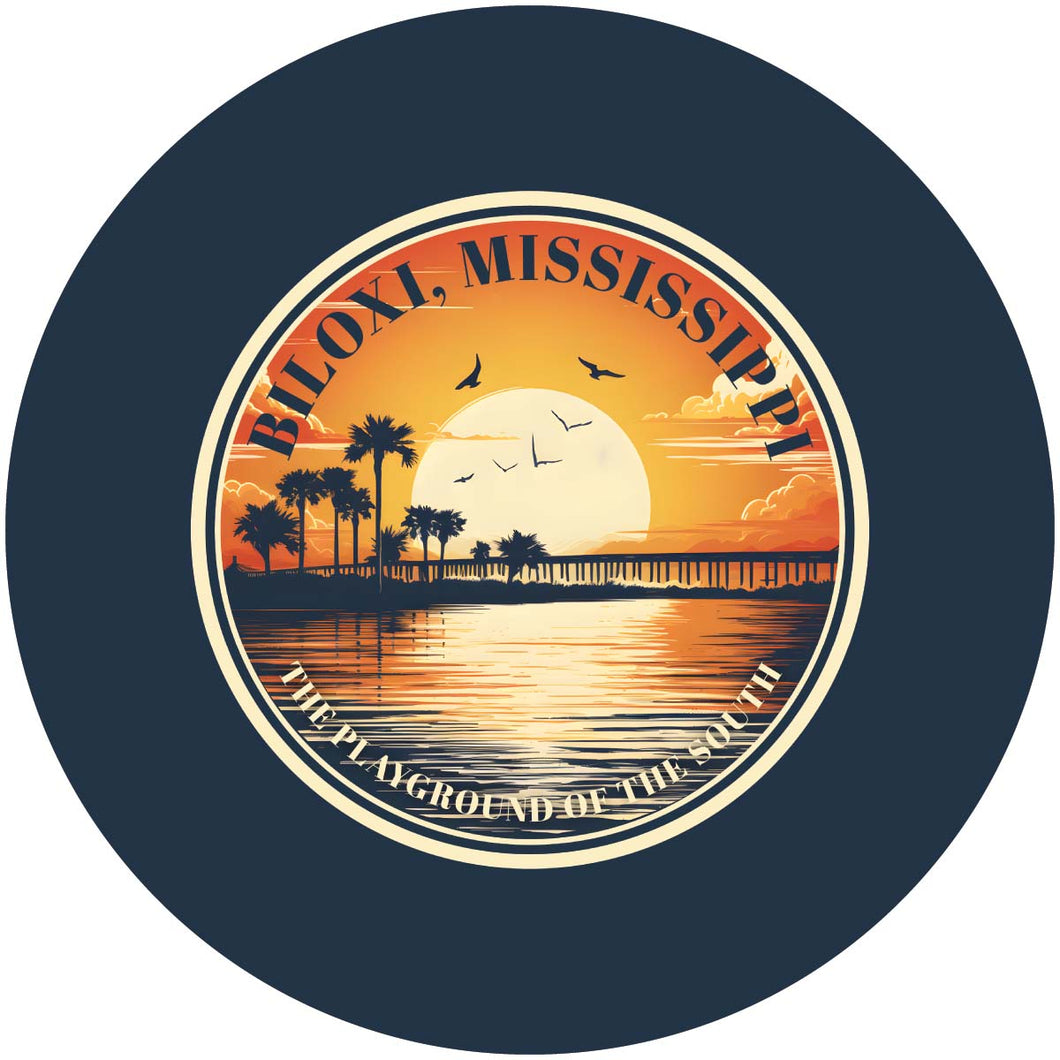 Biloxi Mississippi Design A Souvenir Coaster Paper 4 Pack 