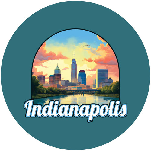 Indianapolis Indiana Design B Souvenir Coaster Paper 4 Pack 