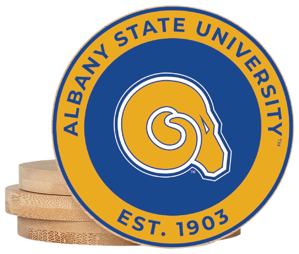 Albany State University Coaster Wooden 3.5 x 3.5-Inch 4 Pack Officially Licensed Collegiate Product 