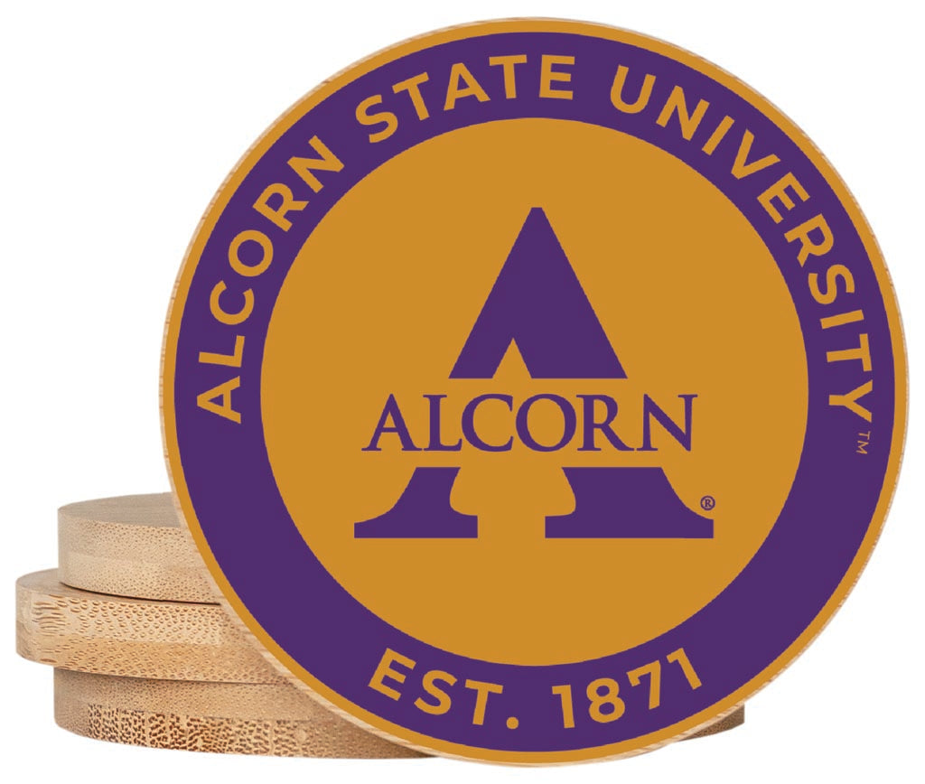 Alcorn State Braves Coaster Wooden 3.5 x 3.5-Inch 4 Pack Officially Licensed Collegiate Product 