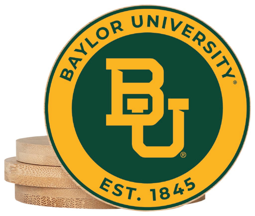 Baylor Bears Coaster Wooden 3.5 x 3.5-Inch 4 Pack Officially Licensed Collegiate Product 