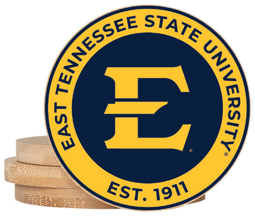 East Tennessee State University Coaster Wooden 3.5 x 3.5-Inch 4 Pack Officially Licensed Collegiate Product 