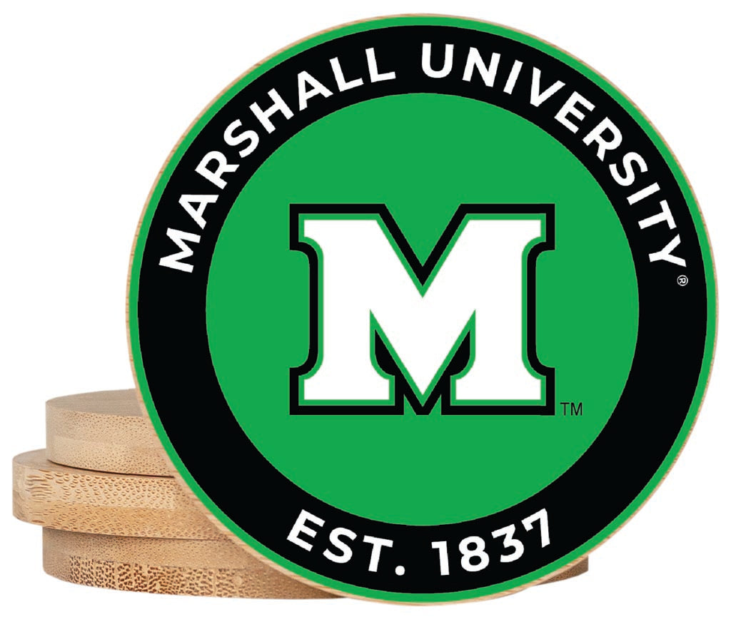 Marshall Thundering Herd Coaster Wooden 3.5 x 3.5-Inch 4 Pack Officially Licensed Collegiate Product 